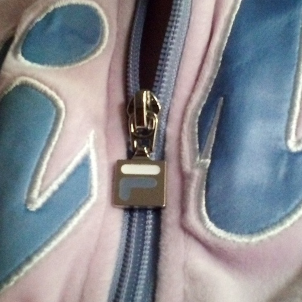 NWT FILA 3X Plus Size Womens Valery Velour Jacket & Pants Tracksuit Pink & Blue - Picture 8 of 12